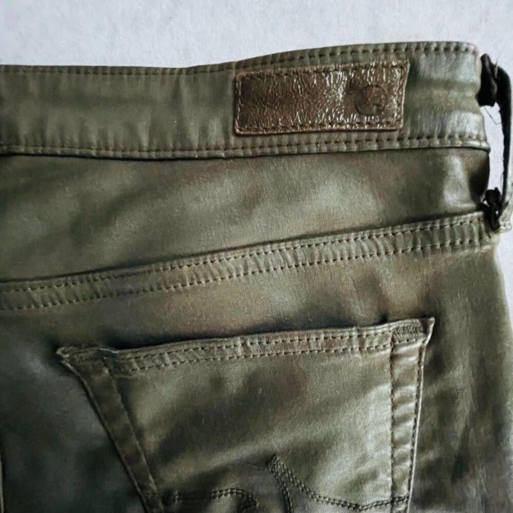 AG Adriano Goldschmied Leggings Womens Size 25 Brown Vegan Ankle Coated Pants - Picture 7 of 16